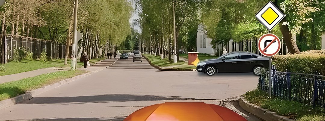 Вы намерены остановиться сразу за перекрёстком. В каком месте необходимо включить указатели правого поворота?