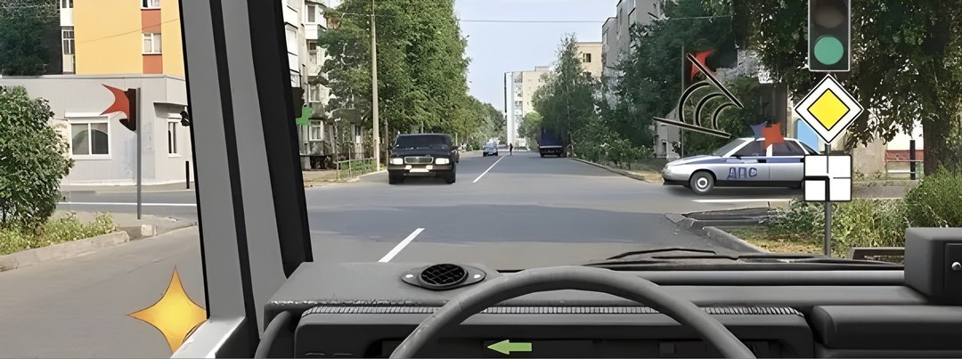 Как Вам следует поступить при повороте налево?