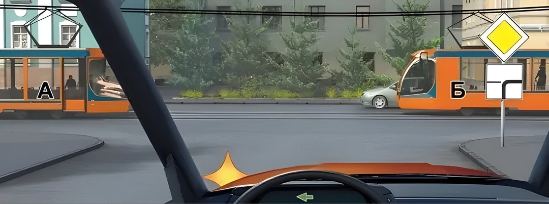 Кому Вы должны уступить дорогу при повороте налево?