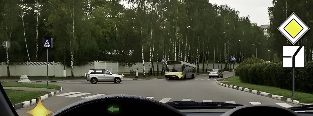 Кому Вы должны уступить дорогу при повороте налево?