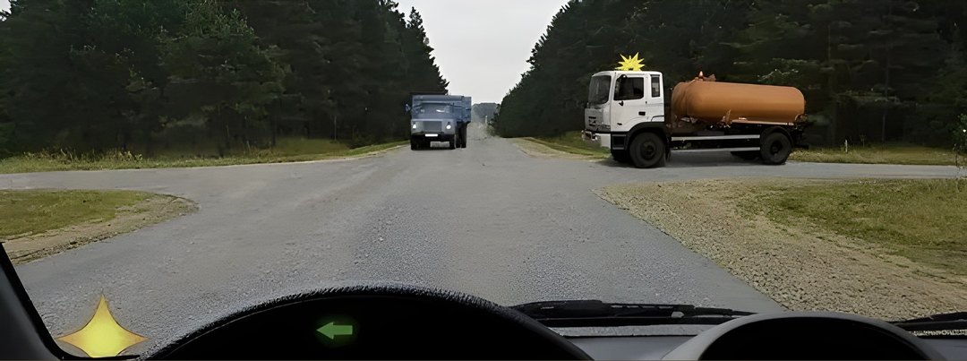 Вы намерены повернуть налево. Ваши действия?