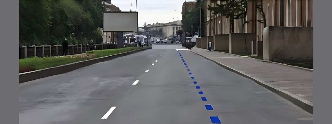 Данная горизонтальная разметка синего цвета: