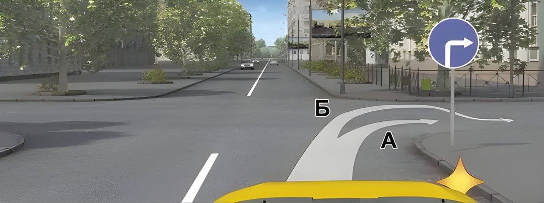 Вам разрешено выполнить поворот направо на маломестном автобусе: